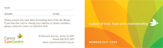 Membership card design - Cancer Care Centre