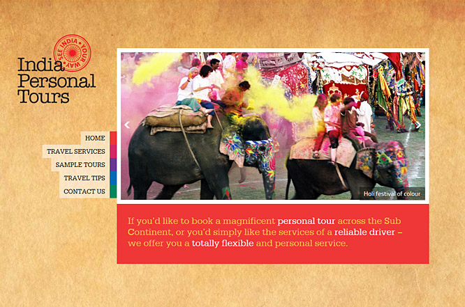 Website design - India Personal Tours - India Tour Guide & Driver